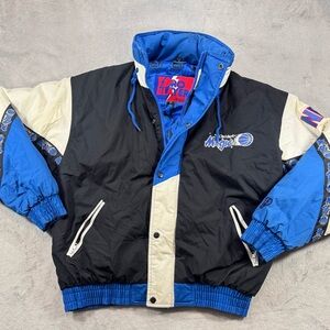 Very Rare 90’s Orlando Magic Pro Player Full Zip Jacket Size L W Rolled Hoodie